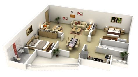 L Shaped 2 Bedroom Apartment Interior Design Ideas
