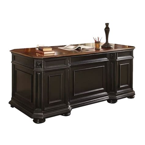 Riverside Furniture Allegro Executive Desk In Rubbed Black 44732