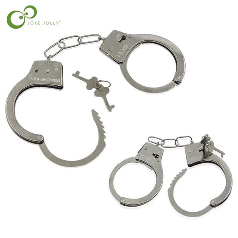 Hot Silver Metal Handcuffs With Keys Police Role Cosplay Tools Police Sex Toy For Couples Exotic