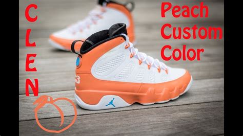 Angelus Peach Customs Shoes Jordan 9s Custom Color Walk Through