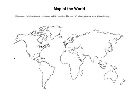 Continents Blank Map Printable Printable World Holiday