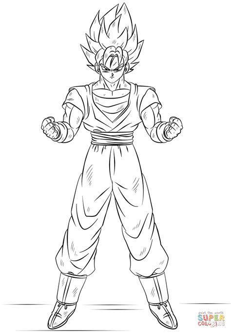 Goku Super Saiyan Coloring Pages Dibujos Dibujo De Goku Dibujos Para