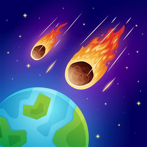 Meteorito Cayendo A La Tierra 2821957 Vector En Vecteezy