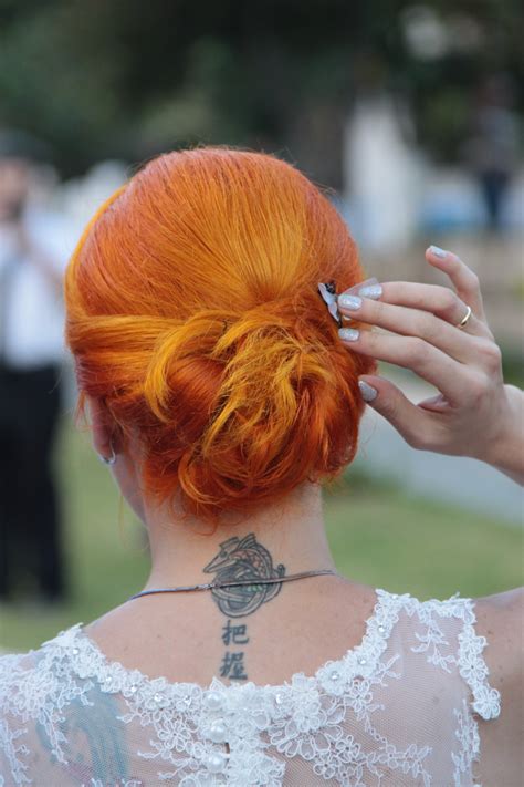 free images tattoo fashion wedding dress hairstyle white dress long hair red hair
