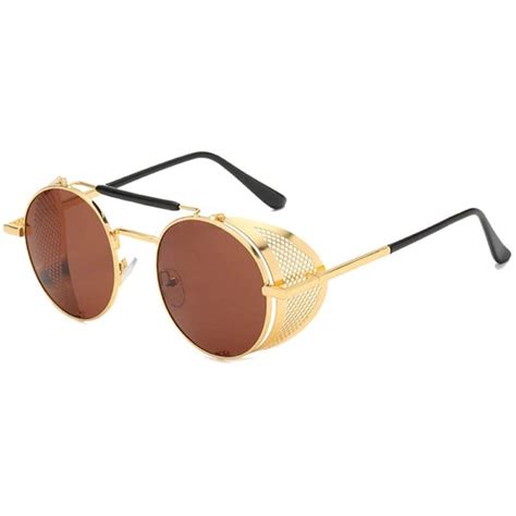 sunglasses retro round hippie eyewear vintage metal men women steampunk glasses color mirrored
