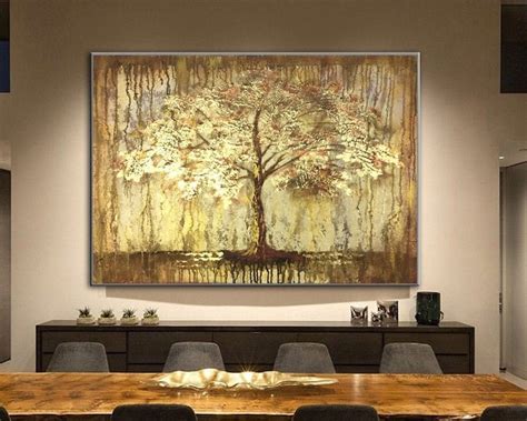 Extra Large Wall Art Framed Tree Painting Abstract Painting Etsy