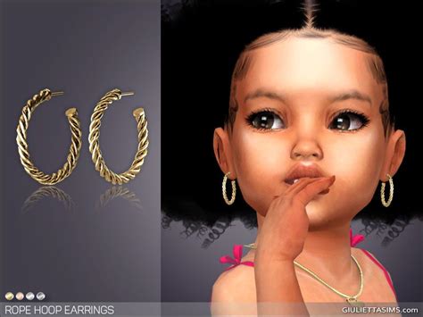 Rope Hoop Earrings For Toddlers Sims 4 Piercings Sims 4 Toddler Sims 4