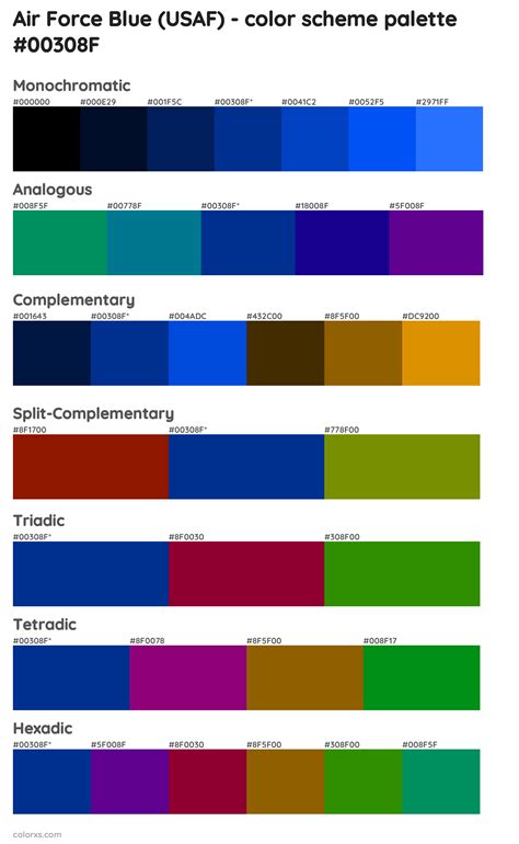Air Force Blue Usaf Color Palettes And Color Scheme Combinations