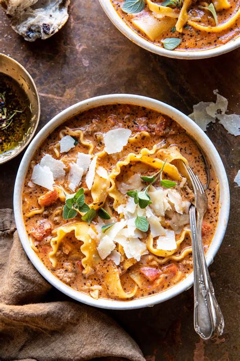 spicy lasagna soup half baked harvest