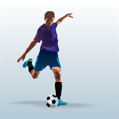 Soccer Player Kicking Ball Vector Art Icons And Graphics For Free