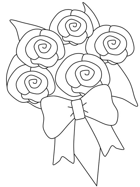 printable bride bouquet flowers coloring pages coloringpagebookcom