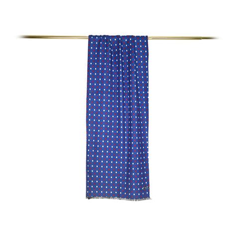 Fefè Napoli Blue Pois Double Dandy Silk Scarf Scarves And Foulards
