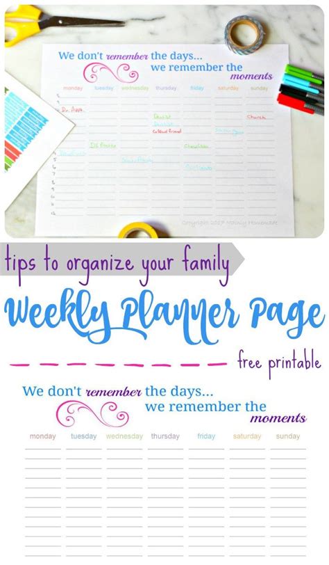 Tips To Organize Your Week And A Weekly Planner Printable Weekly