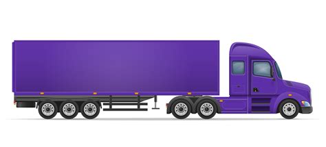 Truck Semi Trailer For Transportation Of Goods Vector Illustration