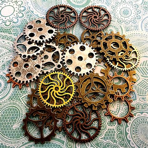 Steampunk Cogs And Gears Gears Steampunk Cogs Parts Diy 20pcs Bronze