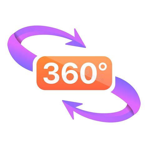 360 Degrees Icon Cartoon Style Stock Vector Illustration Of Rotate