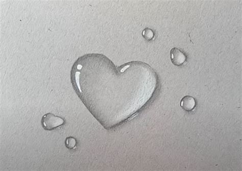 How To Draw A 3d Heart 3d Heart Water Drop In 2020 Heart Drawing Drawing For Beginners 3d