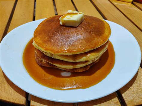 Homemade Maple Syrup Pancakes Food
