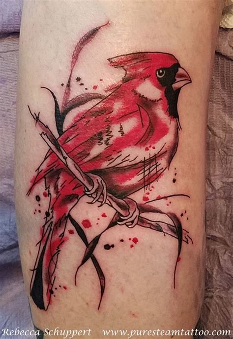 Cardibal Panting Style Bird Tattoo Bird Shoulder Tattoos Bird Tattoos