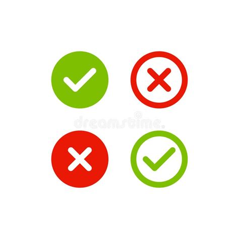 Check Mark Icon Vector Right And Wrong Symbol Images Stock Vector