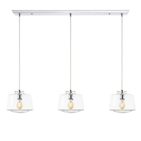 3 Light Rectangle Canopy With Alton Pendants And Chic Dome Glass