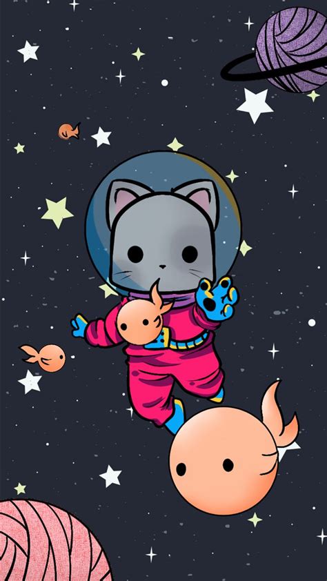 Space Kitty Uploaded By ★ Mαяvєℓσus Gιяℓ ★ On We Heart It Wallpaper