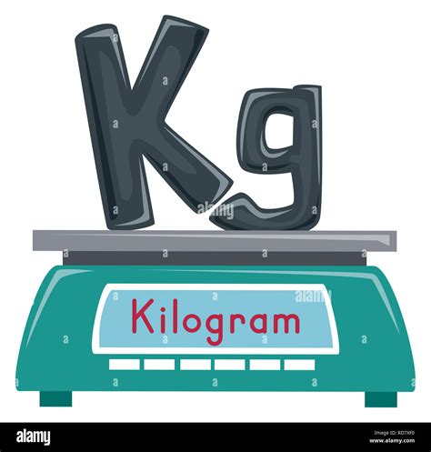 Illustration Of A Weighing Scale With Kilogram And Kg Lettering Stock