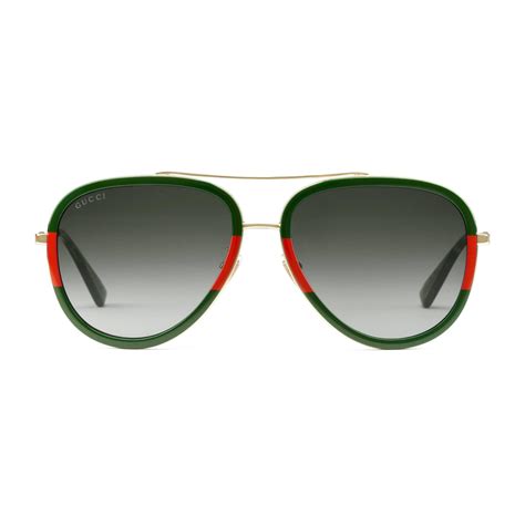 Gucci Velvet Aviator Metal Sunglasses In Green Lyst