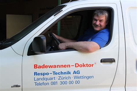 Beseitigung von schlagstellen, flecken, kratzern, rissen. Team - Respo Technik AG - Badewannen Doktor