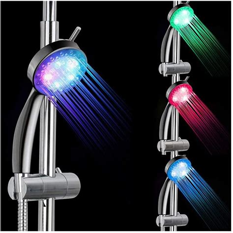 Shower Head 3 Color Handheld Home Bath 59 Hose Rainbow Changing Led