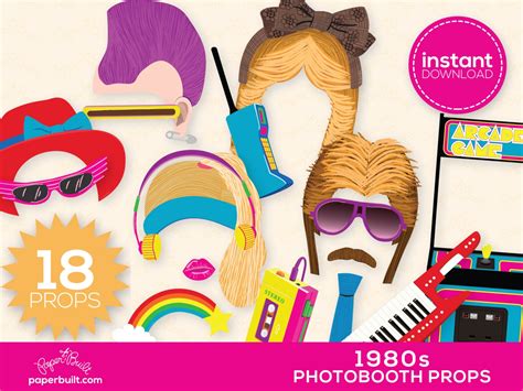 1980s Party Photo Booth Props Cassette Boombox By Paperbuiltshop