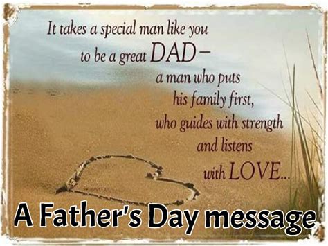 Get inspired with father's day wishes and messages for father, brother, grandfather and husband. A Father's day message. There are good men out there and ...