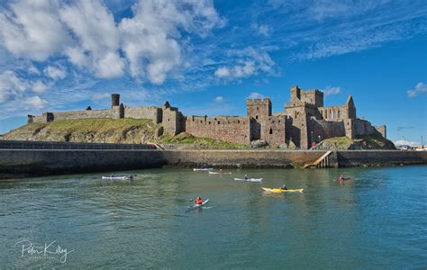 Kayakers And Peel Castle Manx Scenes Photography