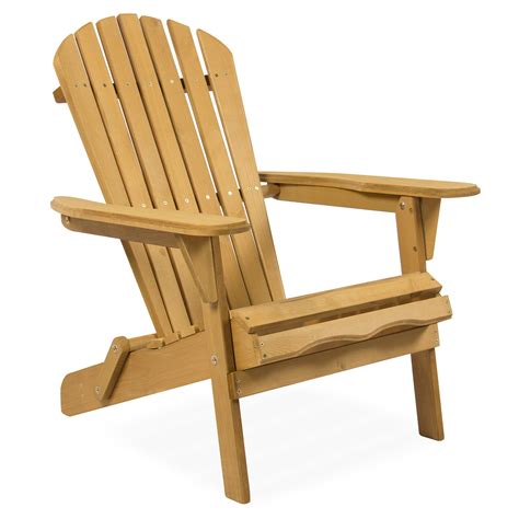 Best Choice Products Outdoor Adirondack Wood Chair Foldable Patio Lawn
