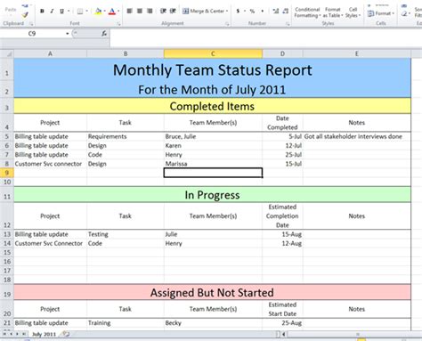 Get Project Status Report Template Excel Microsoft Excel Templates