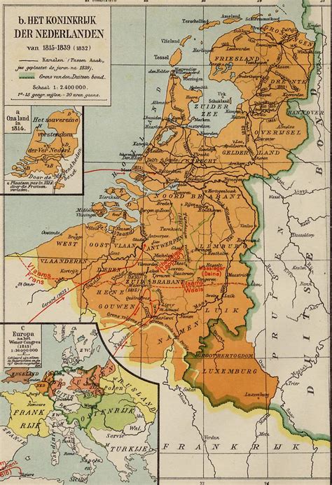 map of united kingdom of netherlands netherlands plus belgium 1815 1839 r europe