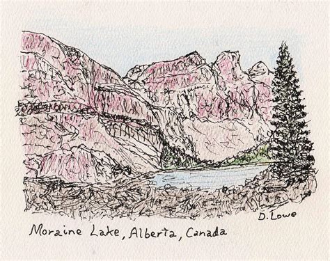 Moraine Lake Alberta Drawing By Danny Lowe