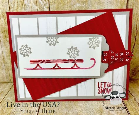 Alpine Adventure Sled And Corrugated Embossing Folder Card Stampin Up