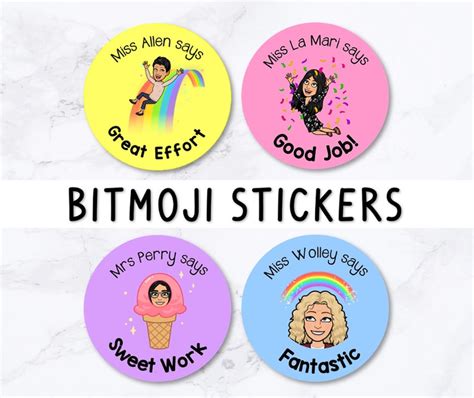 Personalized Bitmoji Teacher Stickers Etsy Uk