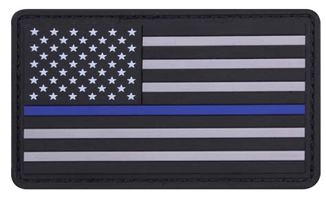 Rothco Pvc Thin Blue Line Flag Patch