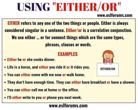 Apr 09, 2019 · how subject /verb agreement works with either…or and neither…nor. EITHER OR: Usage and Useful Examples in English - ESL ...