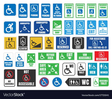 Handicap Labels And Signs Disabled People Icons Vector Image
