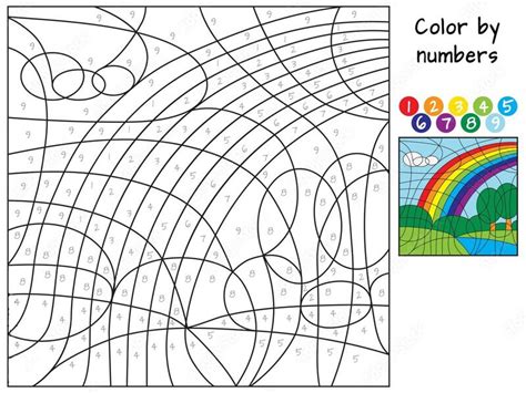 Big Rainbow Color By Number Download Print Now