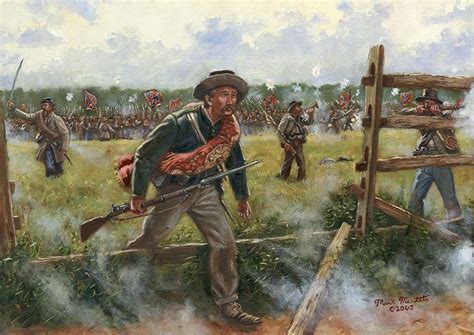 confederate skirmish line by mark maritato civil war art civil war artwork american civil war