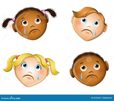 Faces Tristes Das Crianças Ilustração Stock Ilustração De Tantros