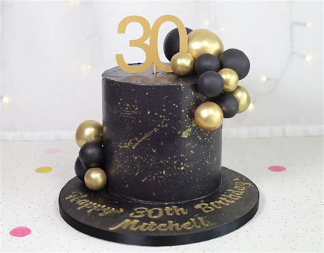 Black And Gold 30th Birthday Cakes Cakey Goodness