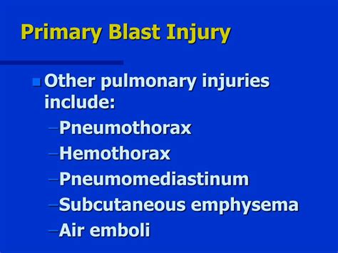 Ppt Medical Aspects Of Blast Injuries Powerpoint Presentation Id253218