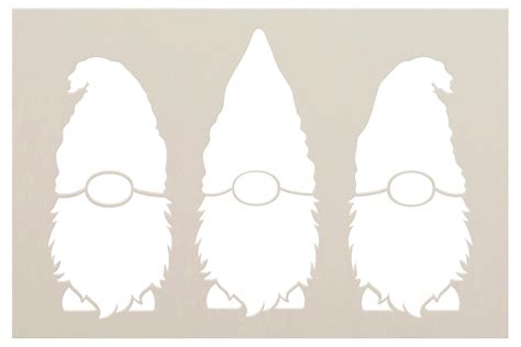 Three Garden Gnomes Farmhouse Stencil By Studior12 Stcl5596