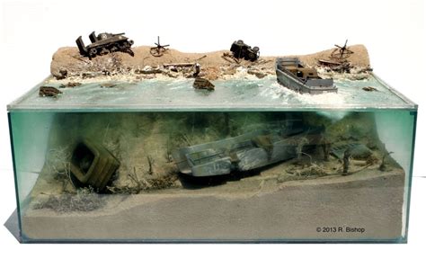 D Day Diorama Depicting Invasion Damage On Normandy Beach Both On The