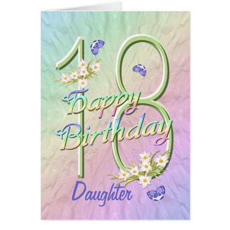 Daughter 18th Birthday Butterfly Garden Card Zazzle